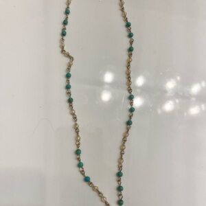 Elegant Gold and Turquoise Beaded Necklace